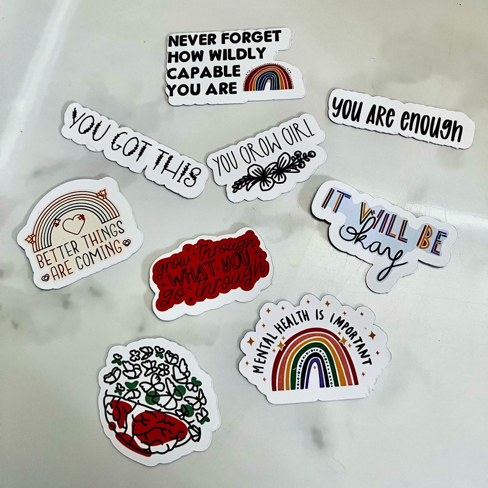 Handmade Mental Health Stickers